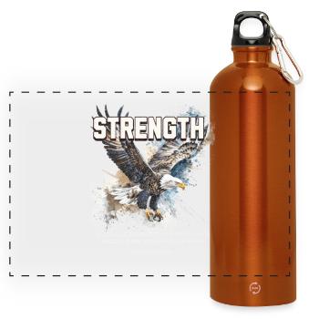 Strength Adler Glauben Isaiah 40 29 Mut - Panorama Trinkflasche mit Karabiner 750 ml - Orange - Vorne