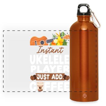 Hawaiian Ukulele Uke Coffee - Panorama Trinkflasche mit Karabiner 750 ml - Orange - Vorne