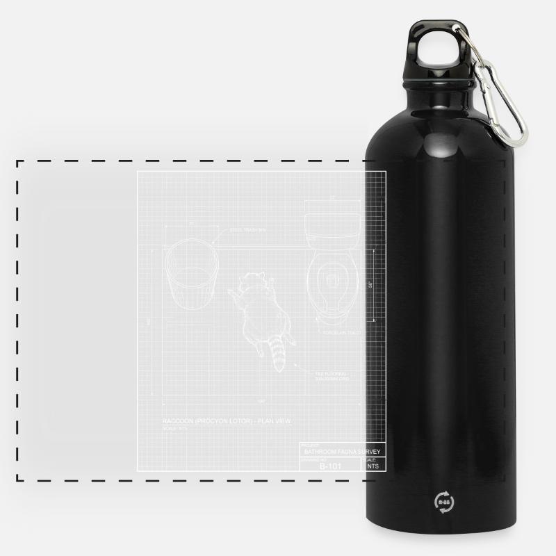Trashed Panda Meme - Panoramic Drinks Bottle with Carabiner 750 ml - black