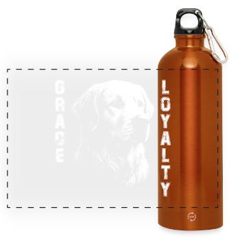 Golden Retriever stilvolles Design - Panorama Trinkflasche mit Karabiner 750 ml - Orange - Vorne
