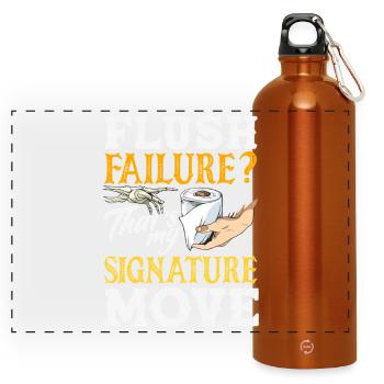 Toilet Clogging Master Funny - Panoramic Drinks Bottle with Carabiner 750 ml - burnt orange - Front