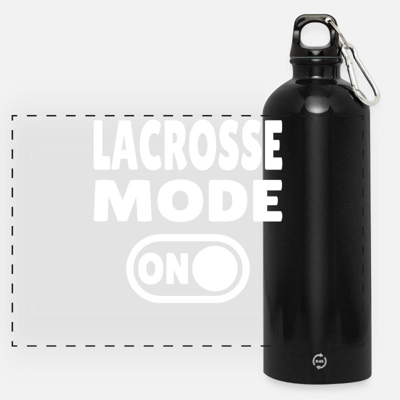 Lacrosse Mode On - Panoramic Drinks Bottle with Carabiner 750 ml - black