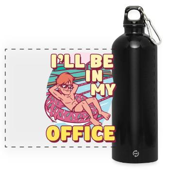 Swimming instructor - Panoramic Drinks Bottle with Carabiner 750 ml - black - Front