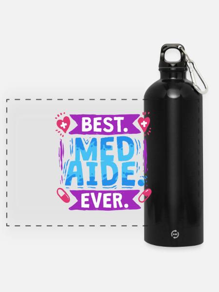 Medizinische Fachangestellte MFA - Panorama Trinkflasche mit Karabiner 750 ml - Schwarz
