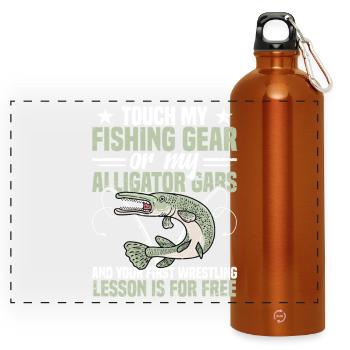 Alligator Gar Fischerrute Köder Alligator Gar - Panorama Trinkflasche mit Karabiner 750 ml - Orange - Vorne