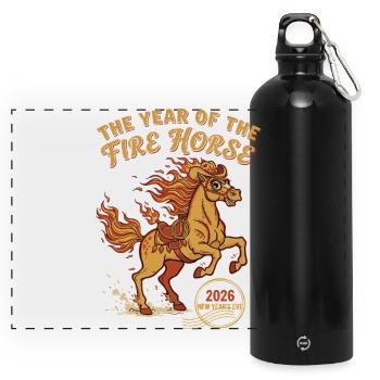 La célébration de l’Année du Cheval de Feu 2026 - Gourde panoramique avec mousqueton 750 ml - noir - Devant