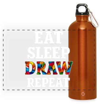 Essen Schlafen Zeichnen Eat Sleep Draw Repeat - Panoramic Drinks Bottle with Carabiner 750 ml - burnt orange - Front