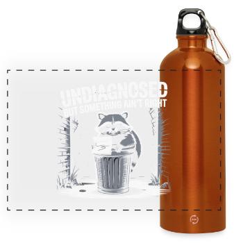Waschbär nicht diagnostiziert, aber irgendetwas stimmt nicht - Panorama Trinkflasche mit Karabiner 750 ml - Orange - Vorne