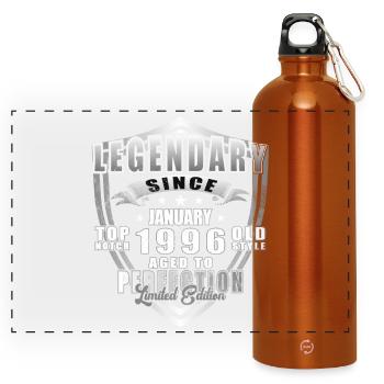 Date de naissance janvier 1996 - Original janvier 1996 - Gourde panoramique avec mousqueton 750 ml - orange - Devant
