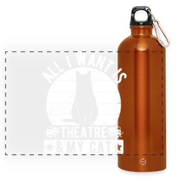 Théâtre Drame Tout ce que je veux Mon chat & Acteur Comédie Musicale - Gourde panoramique avec mousqueton 750 ml - orange - Devant
