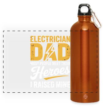 Elektriker Papa Électricien Papa J’ai élevé le mien - Gourde panoramique avec mousqueton 750 ml - orange - Devant