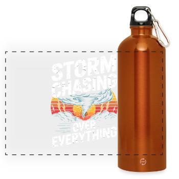 Storm Chasing Over Everything Tornado Jäger - Panoramic Drinks Bottle with Carabiner 750 ml - burnt orange - Front