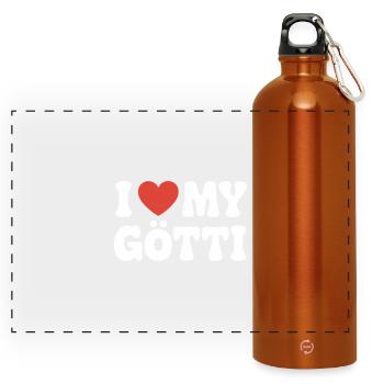 I love my godfather - Panoramic Drinks Bottle with Carabiner 750 ml - burnt orange - Front