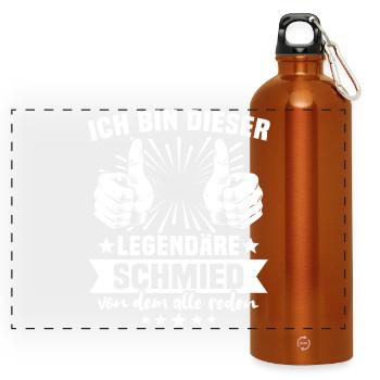 Blacksmith Legend - Panoramic Drinks Bottle with Carabiner 750 ml - burnt orange - Front