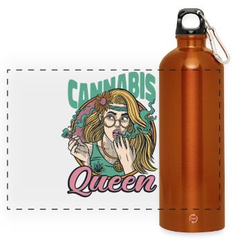 Tenue de Reine du Cannabis - Gourde panoramique avec mousqueton 750 ml - orange - Devant