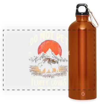 Les bisons vintage ne caressent pas les vaches duveteuses Bizons drôles - Gourde panoramique avec mousqueton 750 ml - orange - Devant