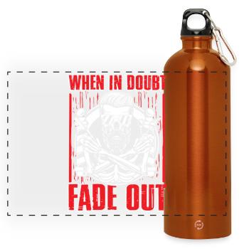 Skull Fade Out Graphic - Panoramic Drinks Bottle with Carabiner 750 ml - burnt orange - Front