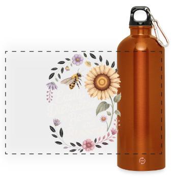 Facilement distrait par les abeilles et les fleurs - Gourde panoramique avec mousqueton 750 ml - orange - Devant