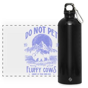 Les bisons vintage ne caressent pas les vaches duveteuses Bizons drôles - Gourde panoramique avec mousqueton 750 ml - noir - Devant