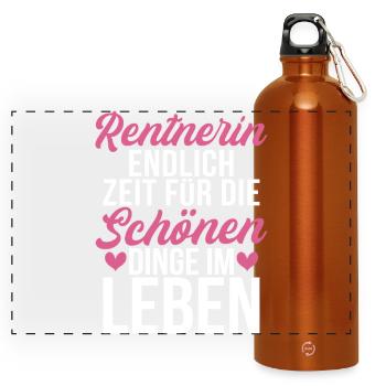 Pensioner finally time for the beautiful things - Panoramic Drinks Bottle with Carabiner 750 ml - burnt orange - Front