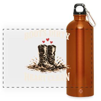 Grange d’identité équestre Horse People - Gourde panoramique avec mousqueton 750 ml - orange - Devant