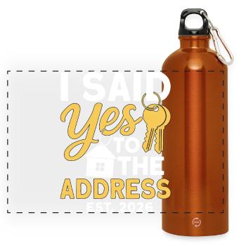 I Said Yes To The Address Est 2026 - Panorama Trinkflasche mit Karabiner 750 ml - Orange - Vorne