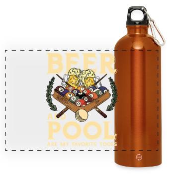 Bière et piscine – outils favoris - Gourde panoramique avec mousqueton 750 ml - orange - Devant
