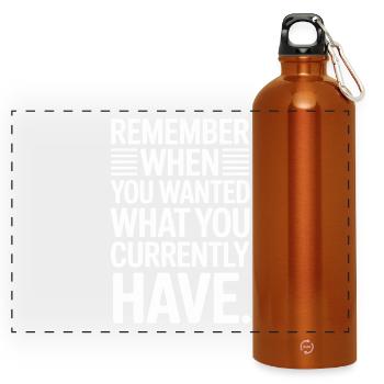 Remember When You Wanted Gratitude Mindfulness - Panoramic Drinks Bottle with Carabiner 750 ml - burnt orange - Front