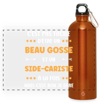 Beau gosse et side-cariste je gère - Gourde panoramique avec mousqueton 750 ml - orange - Devant