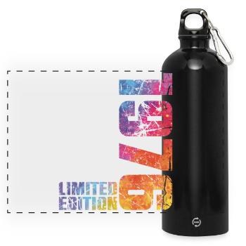 50ème Anniversaire Homme Femme 50 ans 1976 Cadeau - Gourde panoramique avec mousqueton 750 ml - noir - Devant