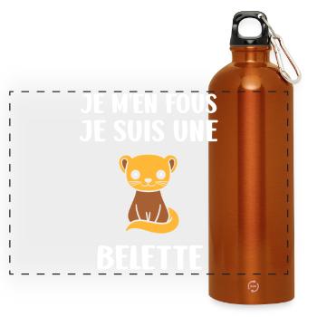 Belette Attitude Je M'en Fous - Gourde panoramique avec mousqueton 750 ml - orange - Devant