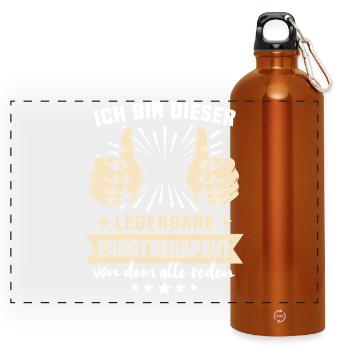 Dictons des ergothérapeutes - Gourde panoramique avec mousqueton 750 ml - orange - Devant