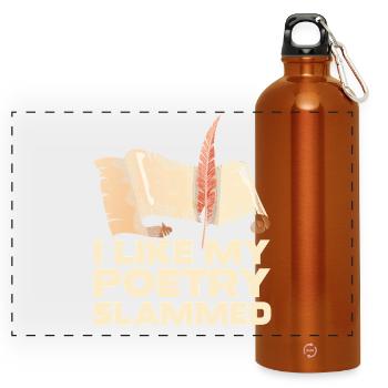 Poesie Schlaggeschlagenes Feder-Tee - Panorama Trinkflasche mit Karabiner 750 ml - Orange - Vorne