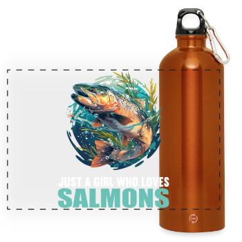 Salmon Salmon - Panoramic Drinks Bottle with Carabiner 750 ml - burnt orange - Front