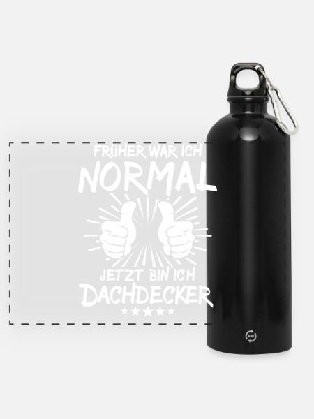 Dachdecker - Panorama Trinkflasche mit Karabiner 750 ml - Schwarz