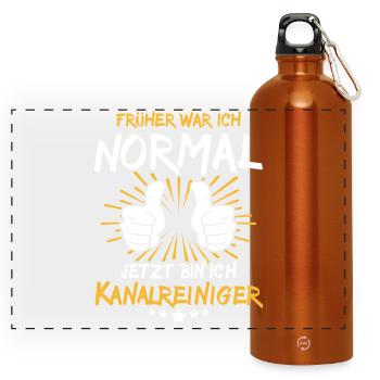 Déclaration du nettoyeur d’égouts - Gourde panoramique avec mousqueton 750 ml - orange - Devant