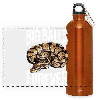 Königspython Schlangen Liebhaber Terrarium Python - Panorama Trinkflasche mit Karabiner 750 ml - Orange - Vorne