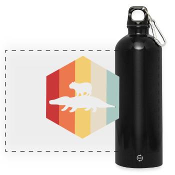 Capibara Capybara - Panorama Trinkflasche mit Karabiner 750 ml - Schwarz - Vorne