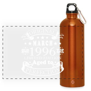 Birthday March 1996 - Panoramic Drinks Bottle with Carabiner 750 ml - burnt orange - Front