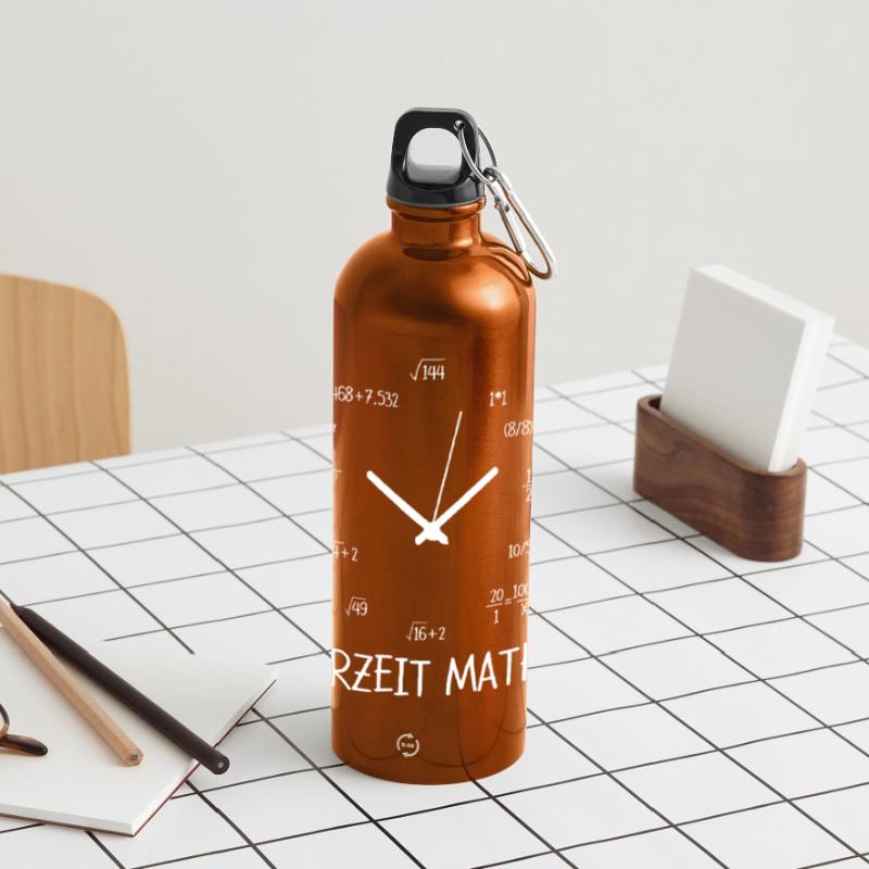 Temps maths math élève enseignant de maths Gourde panoramique avec mousqueton 750 ml