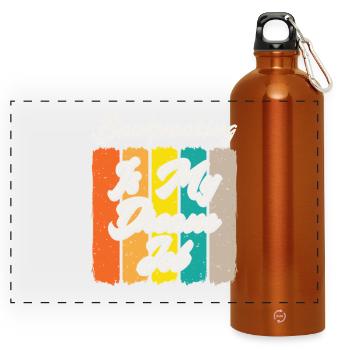Le sac à dos est mon métier de rêve Graphisme rétro Sunset - Gourde panoramique avec mousqueton 750 ml - orange - Devant