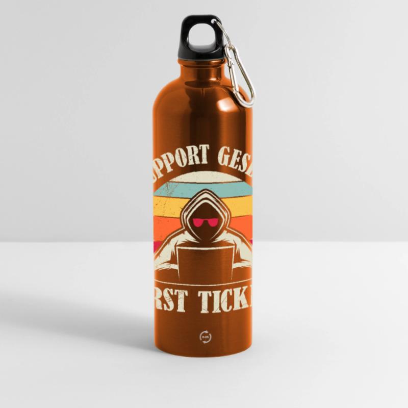 Computer Science Coder SUPPORT GESETZ ERST TICKET Panorama Trinkflasche mit Karabiner 750 ml
