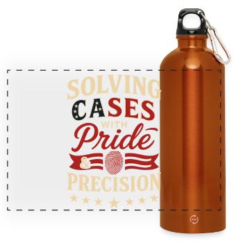 Forensic Nurse Practitioner Pride & Precision - Panorama Trinkflasche mit Karabiner 750 ml - Orange - Vorne