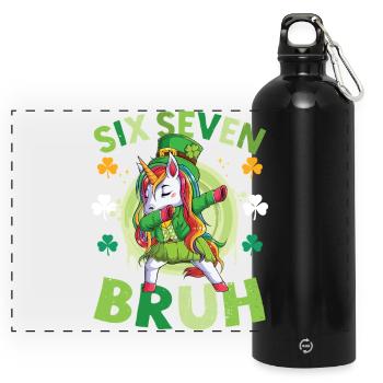 La licorne Saint-Patrick - Gourde panoramique avec mousqueton 750 ml - noir - Devant