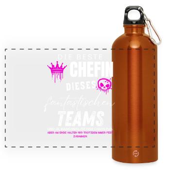 beste Chefin fantastisches Team Chefin geschenke - Gourde panoramique avec mousqueton 750 ml - orange - Devant