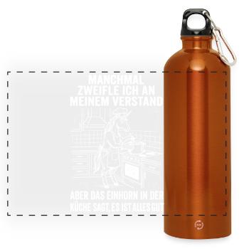 T-shirt humoristique de licorne pour les fans de sarcasme - Gourde panoramique avec mousqueton 750 ml - orange - Devant