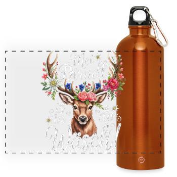 Chemise Dirndl de remplacement Haut traditionnel pour femmes - Gourde panoramique avec mousqueton 750 ml - orange - Devant