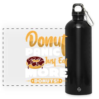 Restauration rapide en donuts - Gourde panoramique avec mousqueton 750 ml - noir - Devant