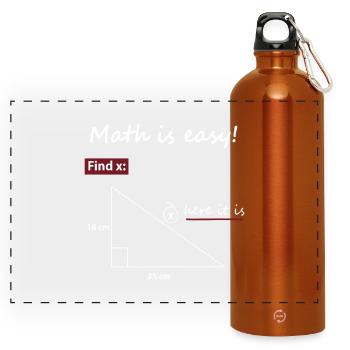 Trouver X Triangle Math Art - Gourde panoramique avec mousqueton 750 ml - orange - Devant