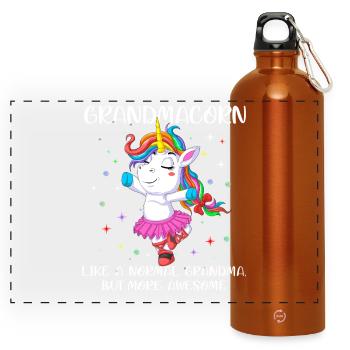 Chemise Grandmacorn Grandmacorn Grand-mère Licorne - Gourde panoramique avec mousqueton 750 ml - orange - Devant
